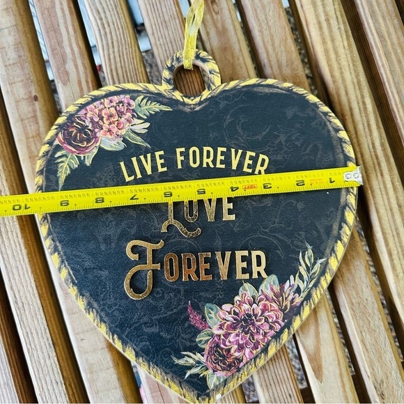 Michael's Halloween Wicked Garden Heart Gothic Live Forever Love Wall Art Plaque - Picture 8 of 12